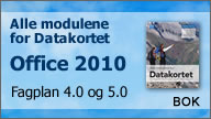 Alle modulene for Datakortet, Office 2010.